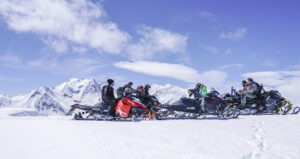 Group snowmobile tour Golden BC