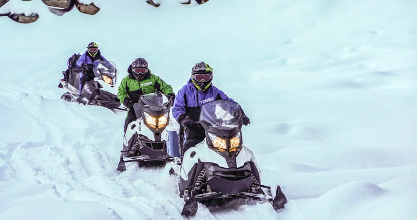 snowmobile tour golden for intermediate level riders
